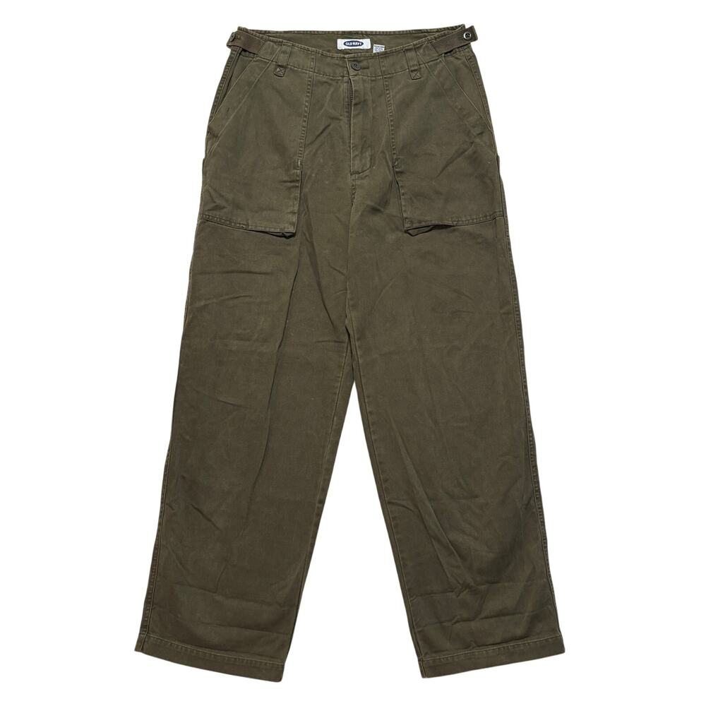 VTG 90's Old Navy Baggy Wide Leg OG 107 Army Paratrooper Cargo Pants Green 32x31